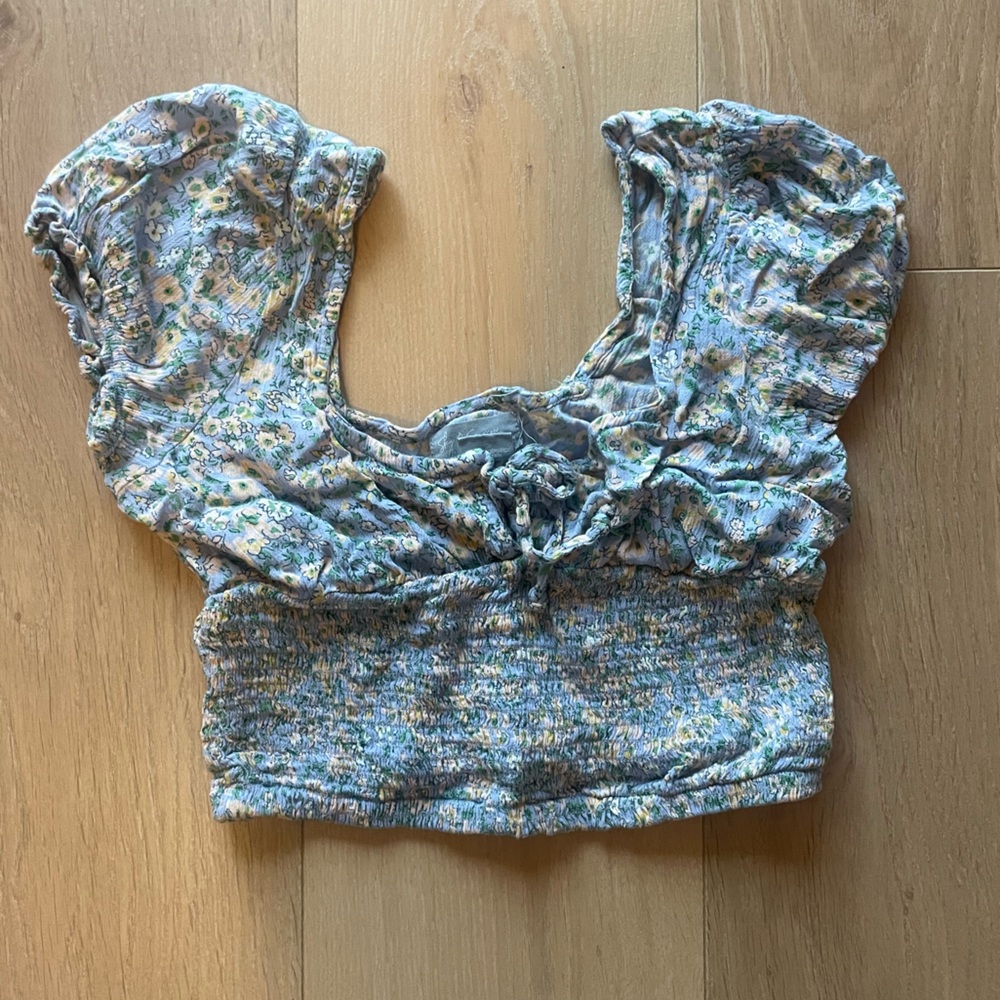 Blue Floral Blouse